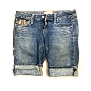 Paige medium wash jean shorts
